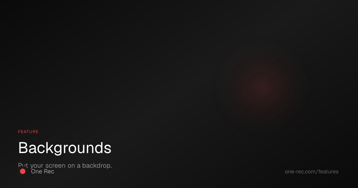 Custom Backgrounds — One Rec | One Rec