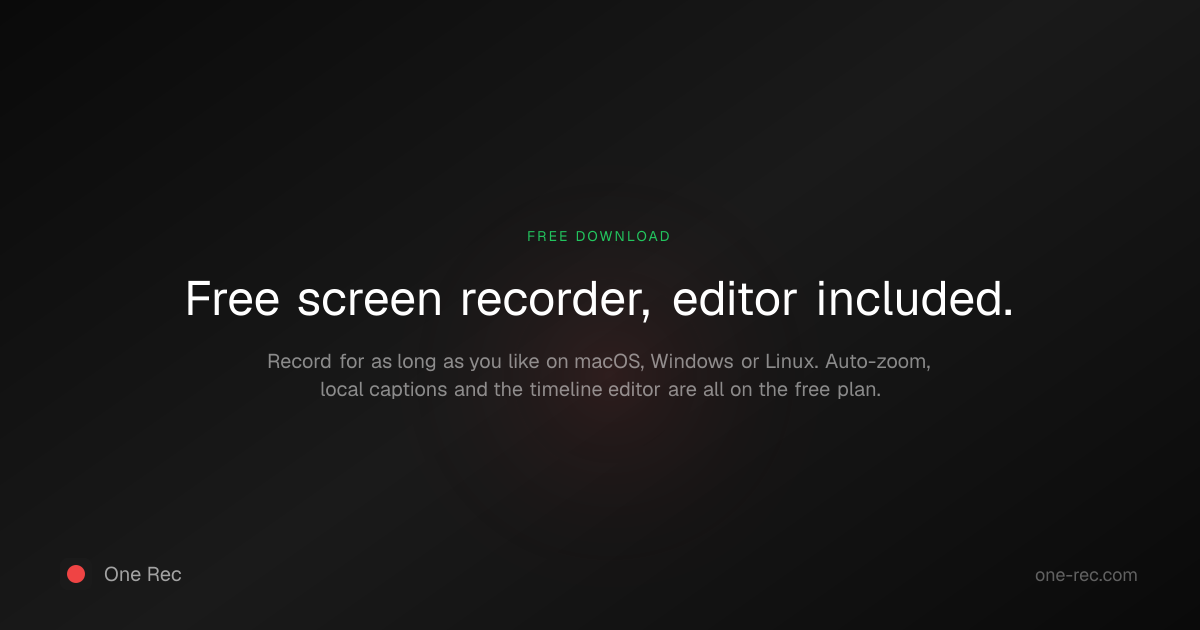 Free Screen Recorder — Download One Rec | One Rec
