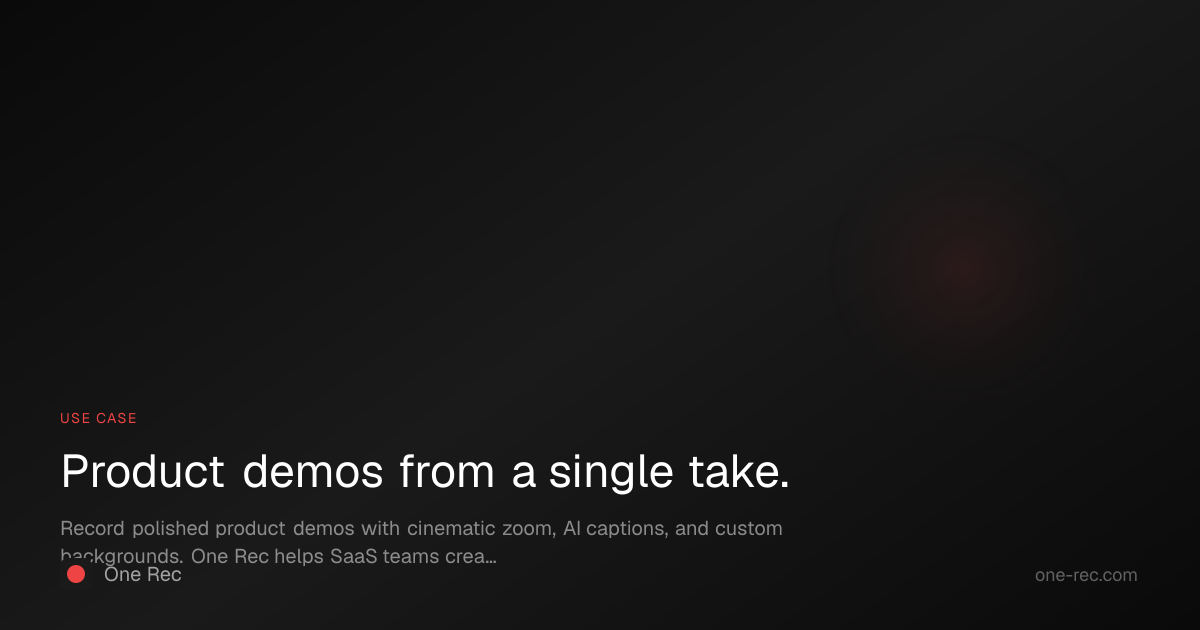 Product Demos | One Rec